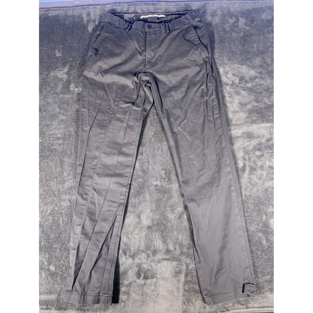 Banana Republic Chino Pants Men 32x32 Dark Gray Athletic Fit Flat Front